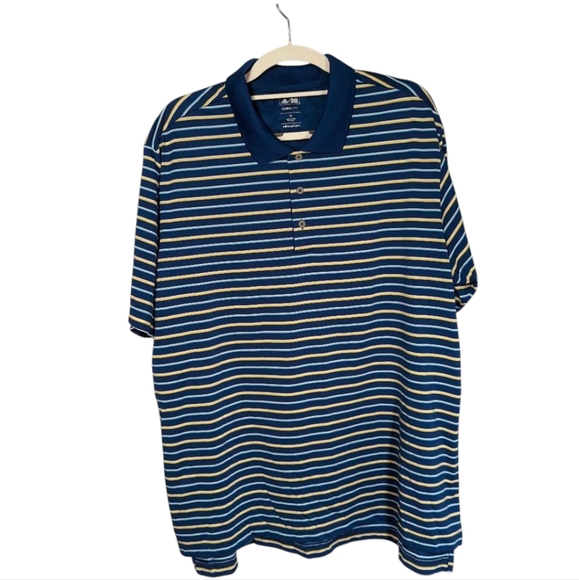 Adidas Golf Climalite Striped Polo Shirt - Picture 1 of 11